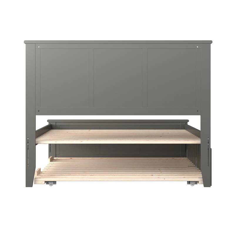 AFI Madison Full Size Platform Bed with Matching Footboard & Full Trundle