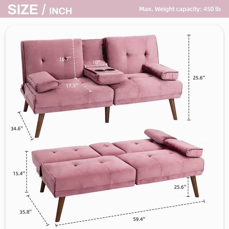 Futzca Futon Couch Sofa Bed, Small Sleeper Sofa Chair Loveseat