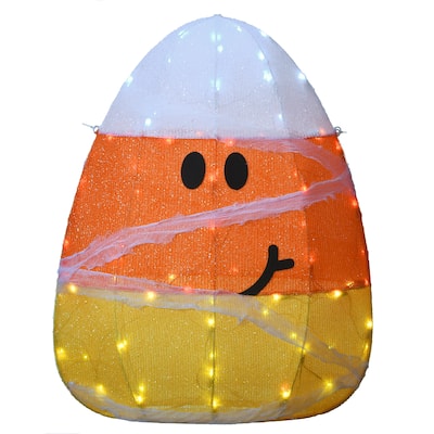 National Tree Company Halloween Pre-Lit Candy Corn Mummy Outdoor Decoration, LED Lights, 28 Inches