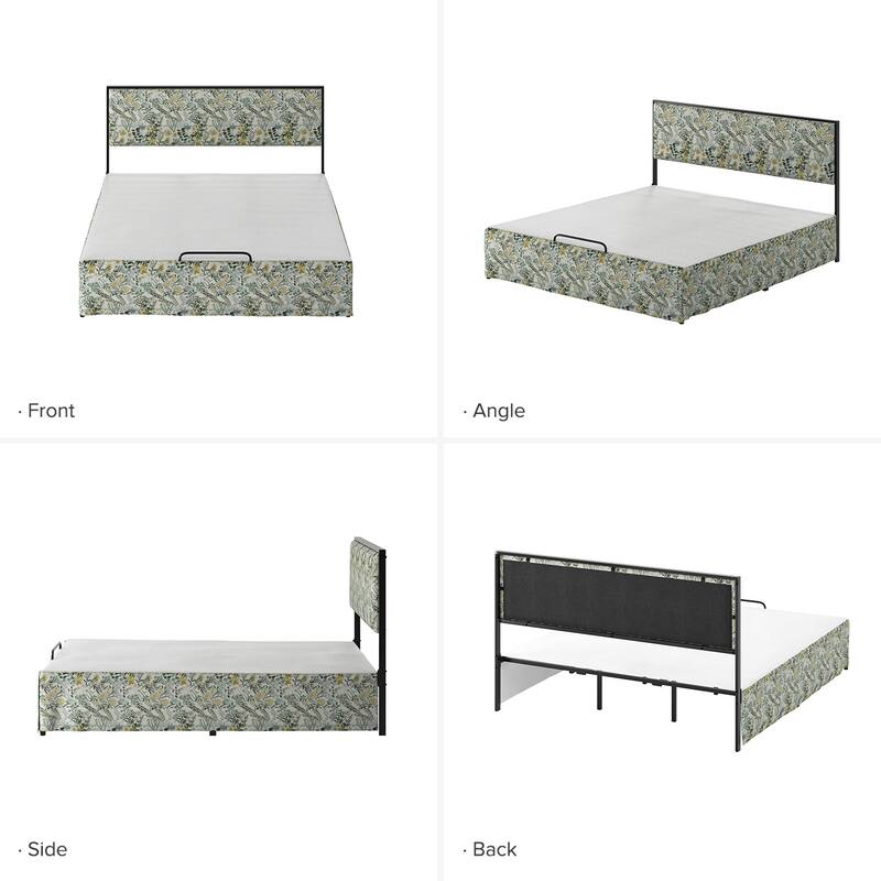 Oliver Modern Washable Slipcover Bed Upholstered Metal by HULALA HOME