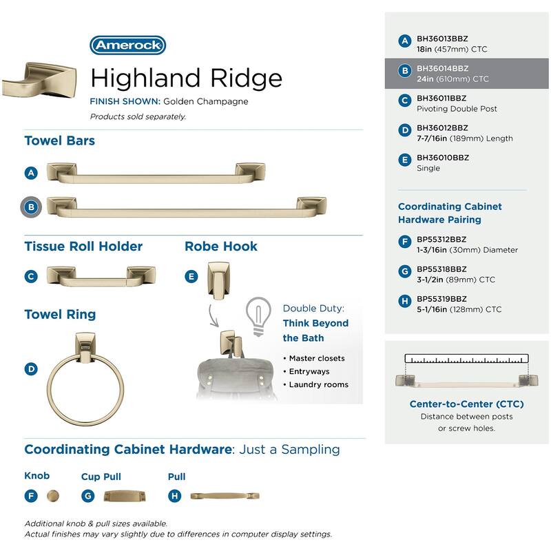 Amerock Highland Ridge 24" Towel Bar