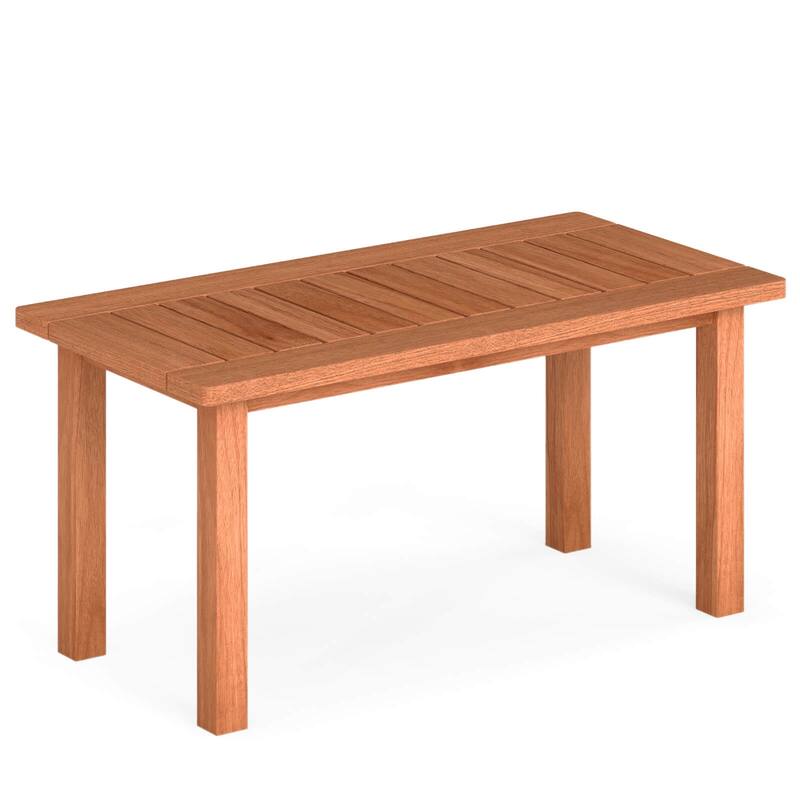 Costway 35.5" Wooden Coffee Table with Slatted Tabletop Rectangular - See Details - Natural - See Details