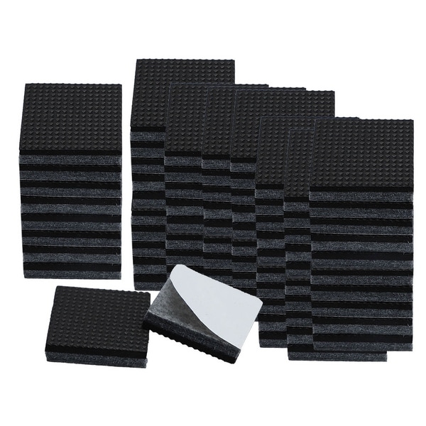 80pcs Square 3/4" Felt Furniture Pads Grippers Floor Protector for Table Desk Chair Legs Gray