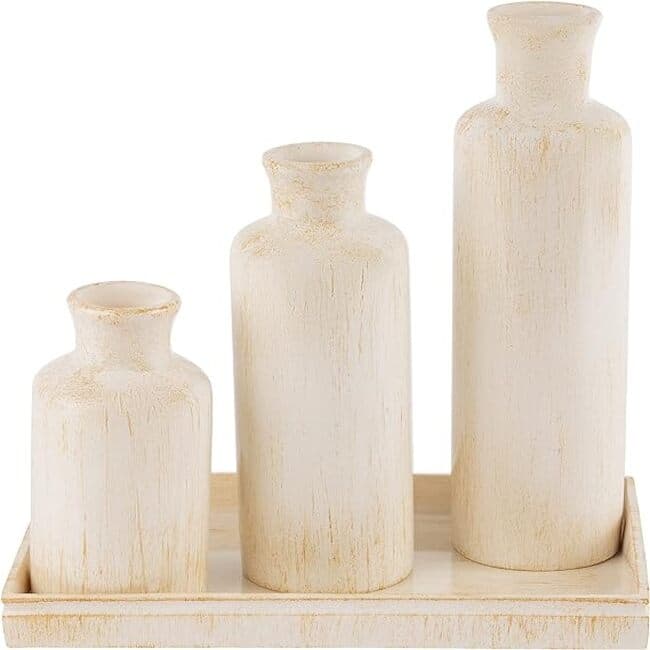 Creative Scents Rustic Luxe Vases for Decor - 3 Piece - Rustic Luxe