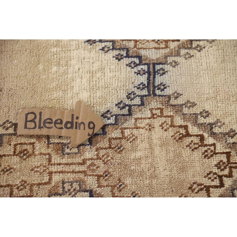 Geometric Gabbeh Persian Vintage Area Rug Hand-knotted Wool Carpet - 3'2"x 5'11"