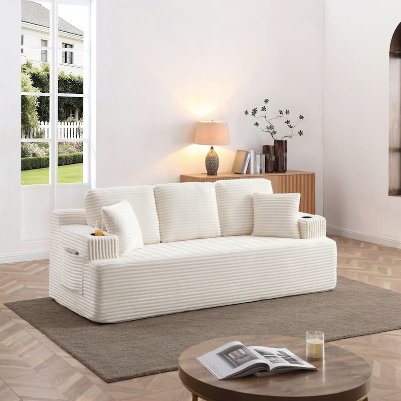 86.2''Boneless Sofa Couch with 2 Pillows Extra