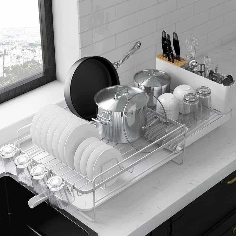 26.7'' Kitsure Large Dish Drying Rack - Extendable Dish Rack