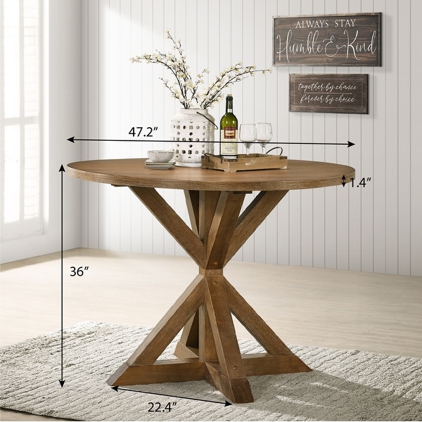 Roundhill Furniture Windvale Cross Buck Wood 5 Piece Counter