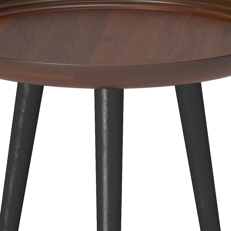 WYNDENHALL Joellla Modern Industrial 18 inch Wide Metal Round Side Table in Cognac - 18 W x 18 D x 22 H
