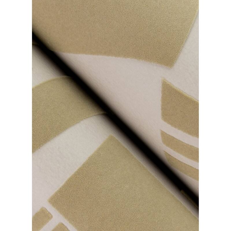 A-Street Prints Carter Light Brown Geometric Flock Wallpaper