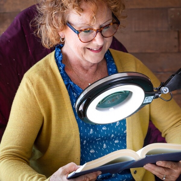 Floor lamp with magnifying glass clearance