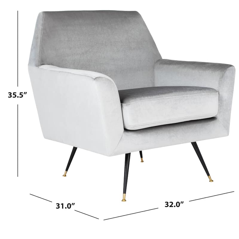 SAFAVIEH Trina Mid-Century Modern Velvet Maroon Red Club Chair - 32" W x 31" D x 36" H - 32Wx31Dx36H