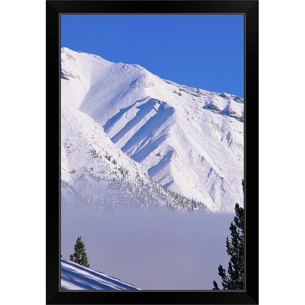 "Mountain after fresh snowfall, Canada" Black Framed Print