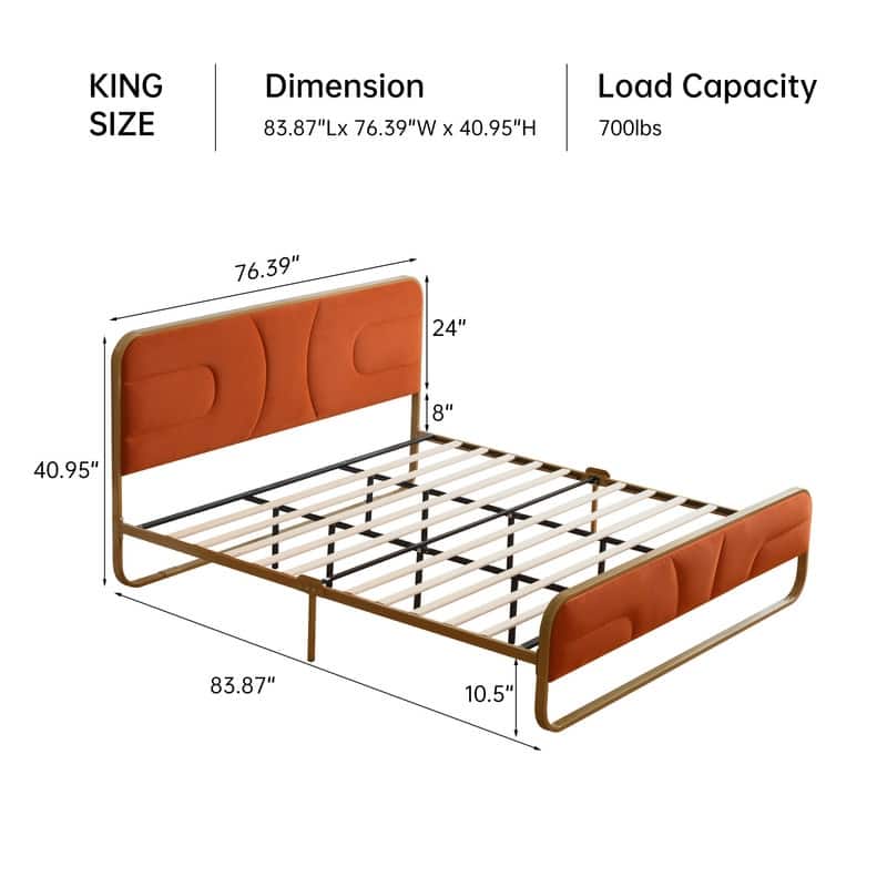 Modern Velvet Platform Bed