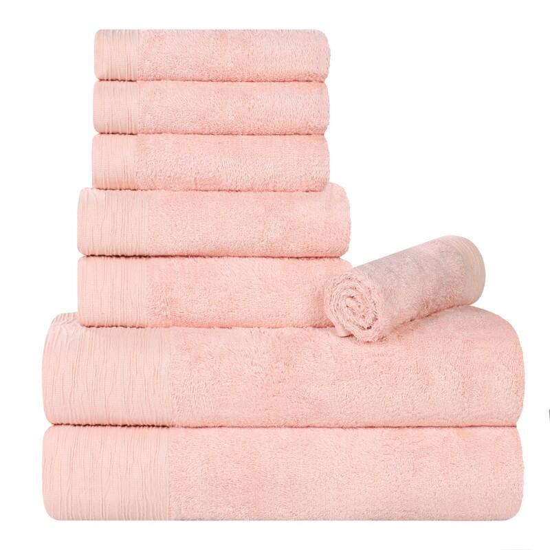 Superior Sierra Rayon From Bamboo Cotton Blend 8 Piece Bathroom Towel Set