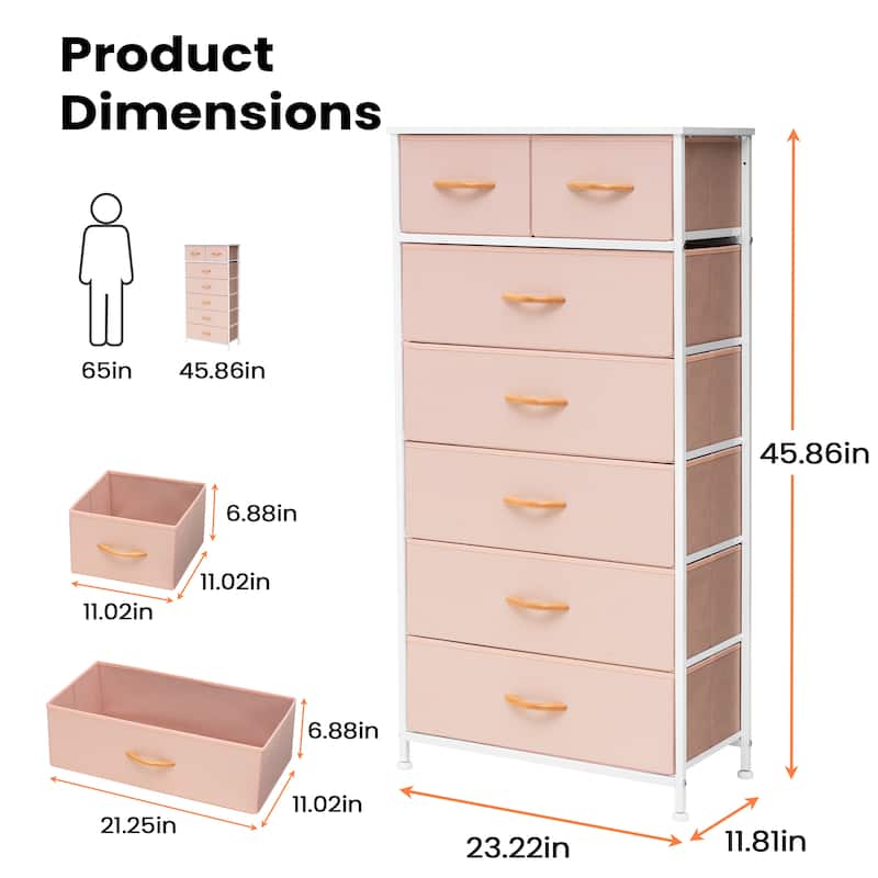 Pellebant 7-Drawer Storage Tower Organizer Chest Dresser