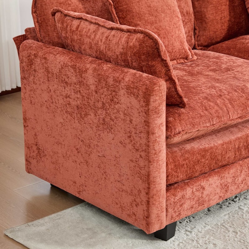 Cloud Sofa LoveSeat (Ottoman is not included), Modern Sectional Couch, Comfy Double Layer Upholstered Seat Cushion