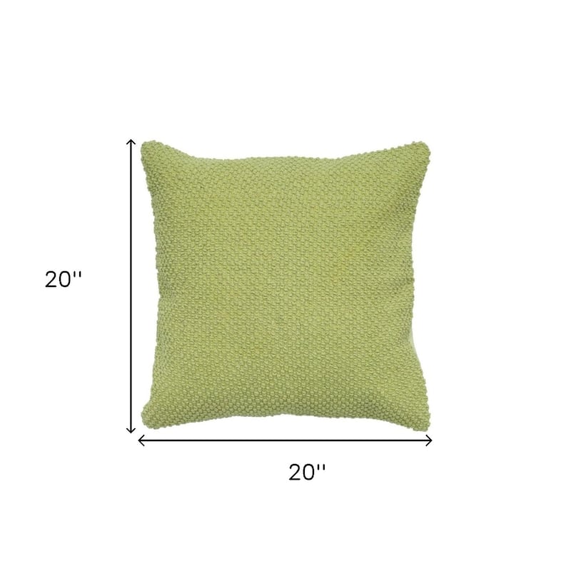 HomeRoots 20" Green Cotton Throw Pillow