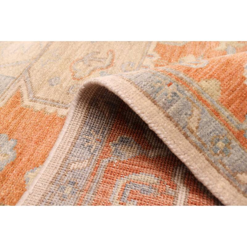 ECARPETGALLERY Hand-knotted Jules Sultane Burnt Orange Wool Rug - 8'0 x 9'10