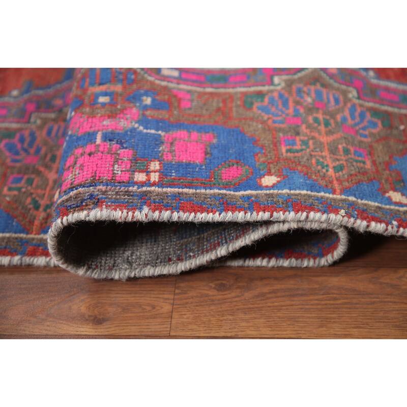 Hand Knotted Oriental 100% Wool Carpet Traditional Medallion Red Tabriz Runner Rug - 10' 4'' X 4' 4''