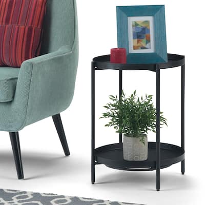 WYNDENHALL Lipton Industrial 17 inch Wide Metal End Table - 16.9"w x 16.9" d x 22.2" h