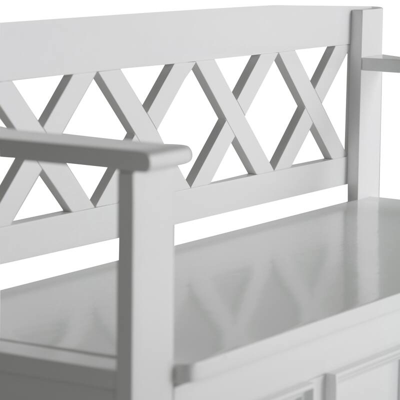 WYNDENHALL Halifax 48 inch Wide Solid Wood Transitional Entryway Bench - 48 Inches wide