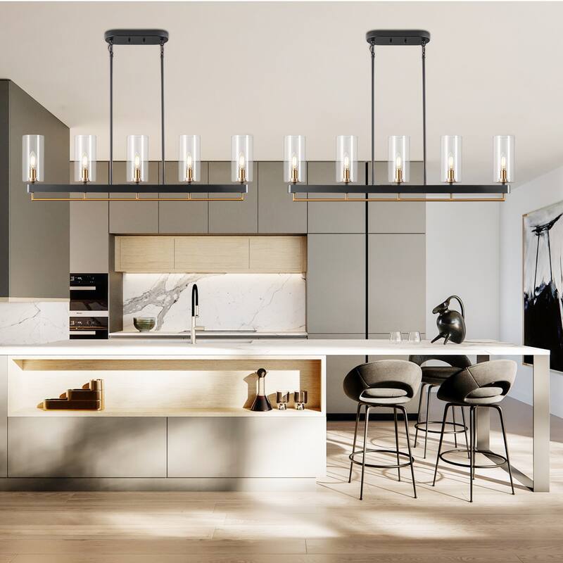 Black Gold Kitchen Pendant Lighting Linear Chandeliers For Dining Room