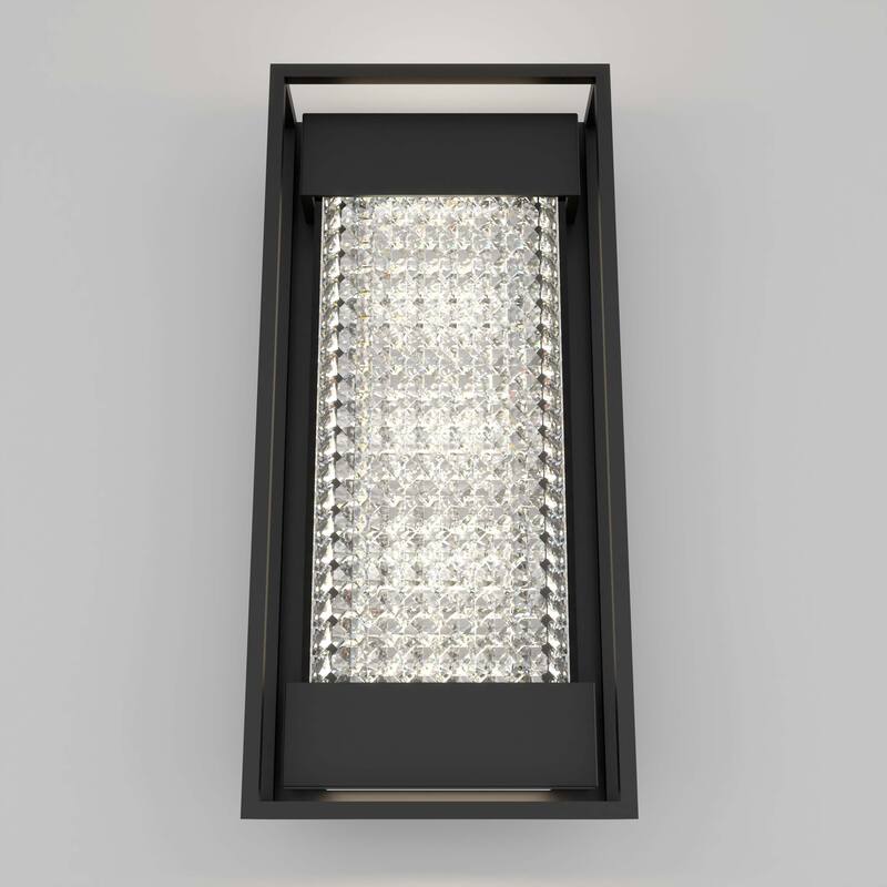 Artika Glam Crystal Bead Diffuser Outdoor Wall Light, Matt Black