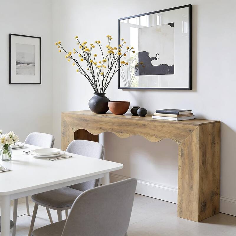 Wavy Edge Style Sofa Table, Console Table, Entryway Table