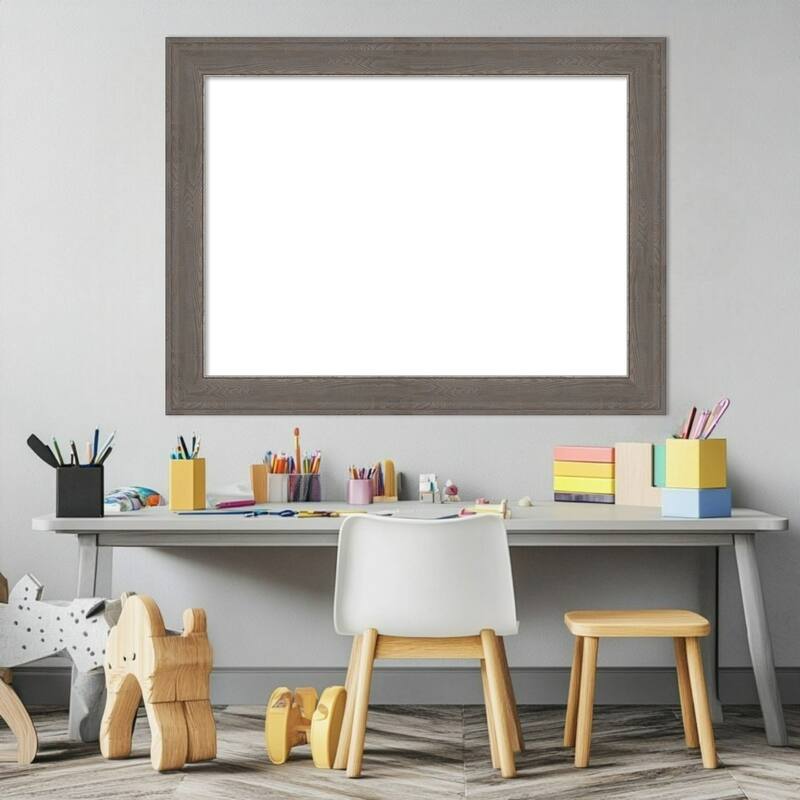 Amanti Art Alta Brown Grey Framed Dry Erase Magnetic Board