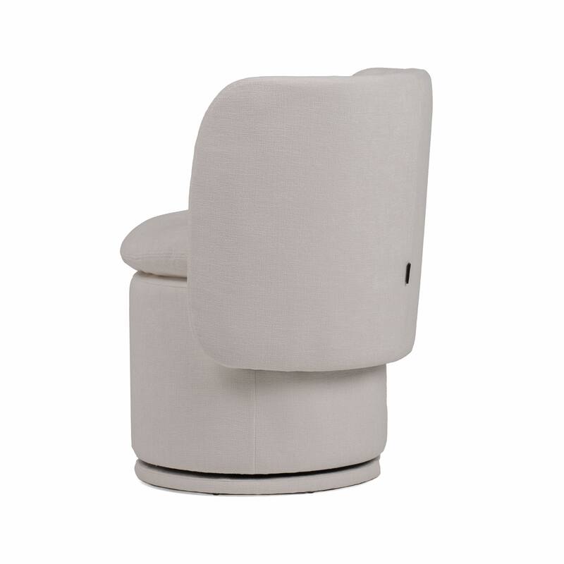Divani Casa Norris Modern Ivory Fabric Swivel Dining Chair