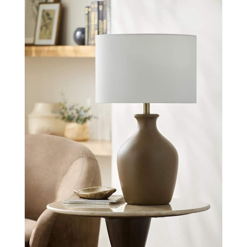 Livabliss Karole Traditional Accent Table Lamp - 25"H x 15"W x 15"D - Brown