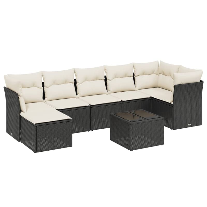vidaXL Garden Sofa Set Beige/Black/Brown/Grey
