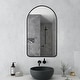 preview thumbnail 19 of 24, Rita Metal Framed Oval Wall Mirror Bathroom Vanity Mirror