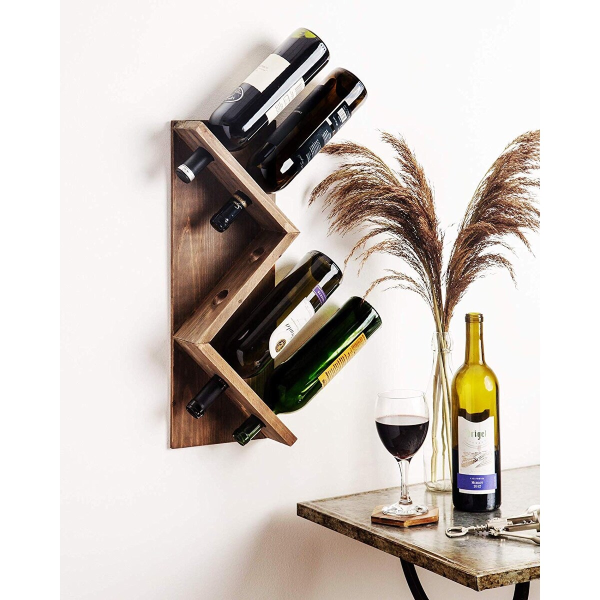 Palais Essentials Wine Rack Wall Mounted Wooden Wine Shelf 12 X 16 Wood Wine Rack 