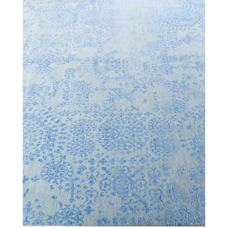 Ikat One-of-a-Kind Hand-Knotted Area Rug - Gray, 8' 10" x 12' 0" - 8' 10" x 12' 0"