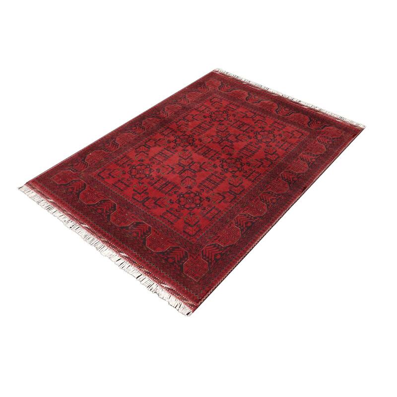 Rustic Biljik Khal Mohammadi Alexa Red/Navy Rug - 4'10'' x 6'4''