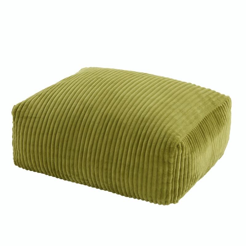 Large Memory Foam Bean Bag Chair for Adults, Corduroy Lounger Sofa with Ottoman