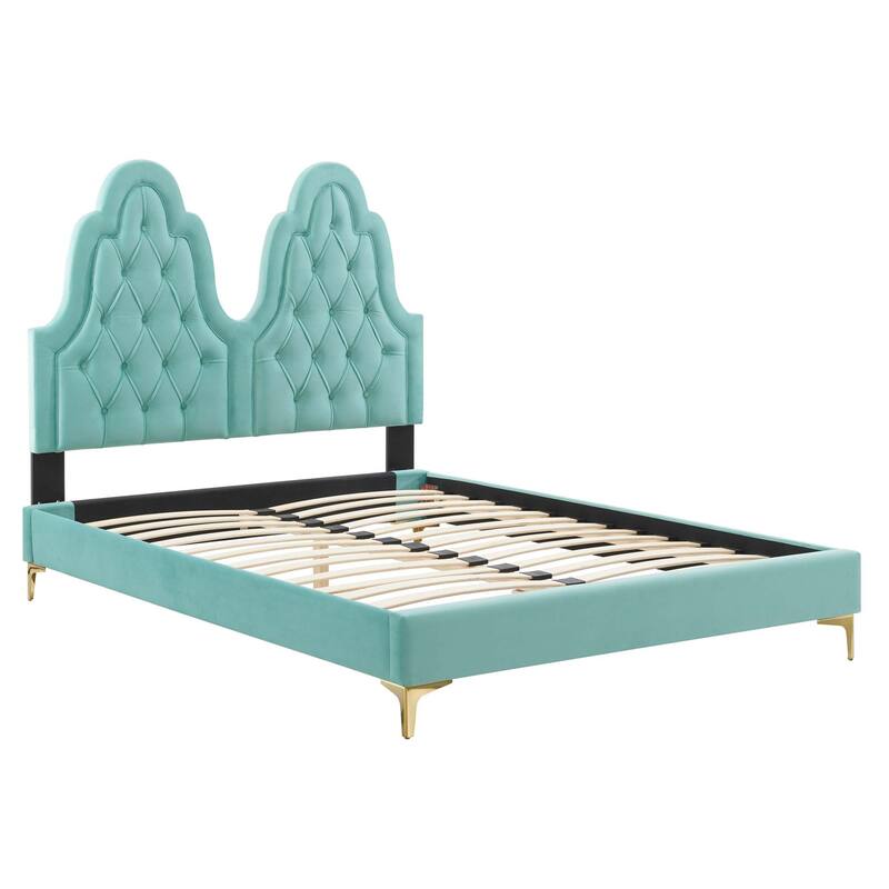 Alexandria Tufted Performance Velvet King Platform Bed