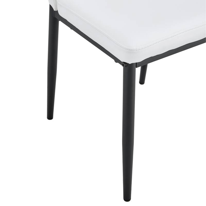 Modern Dining Chairs Set of 6, with PU Upholstered Seat and Metal Legs