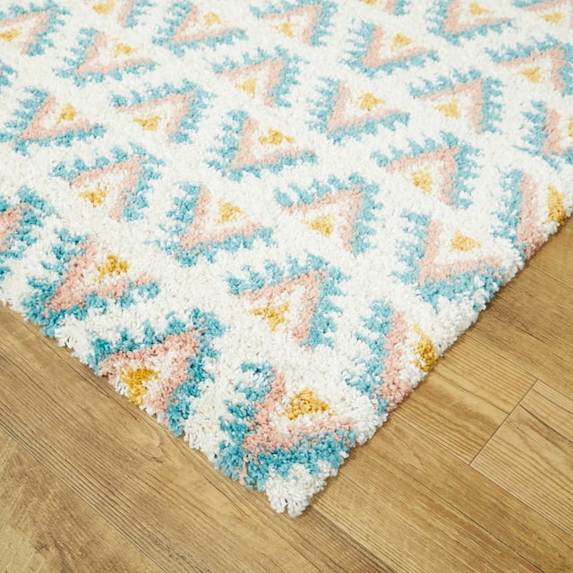 Hadley Geometric Moroccan Shag Berber Area Rug