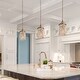 preview thumbnail 1 of 15, Alisar Mid-century Modern Gold Mini Pendant Light French Country Distressed White Wood Beads for Kitchen Island