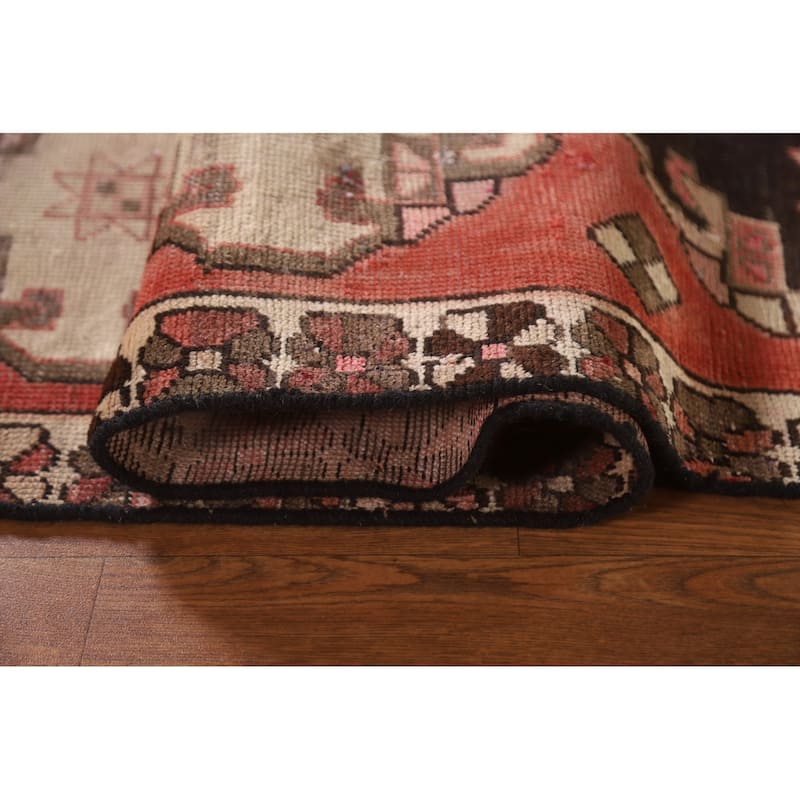 All-Over Geometric Bakhtiari Persian Antique Rug Handmade Wool Carpet - 4'6"x 8'9"