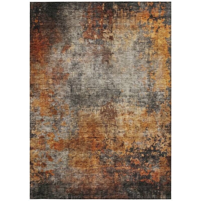 HomeRoots Abstract Transitional Rectangle Outdoor Rug