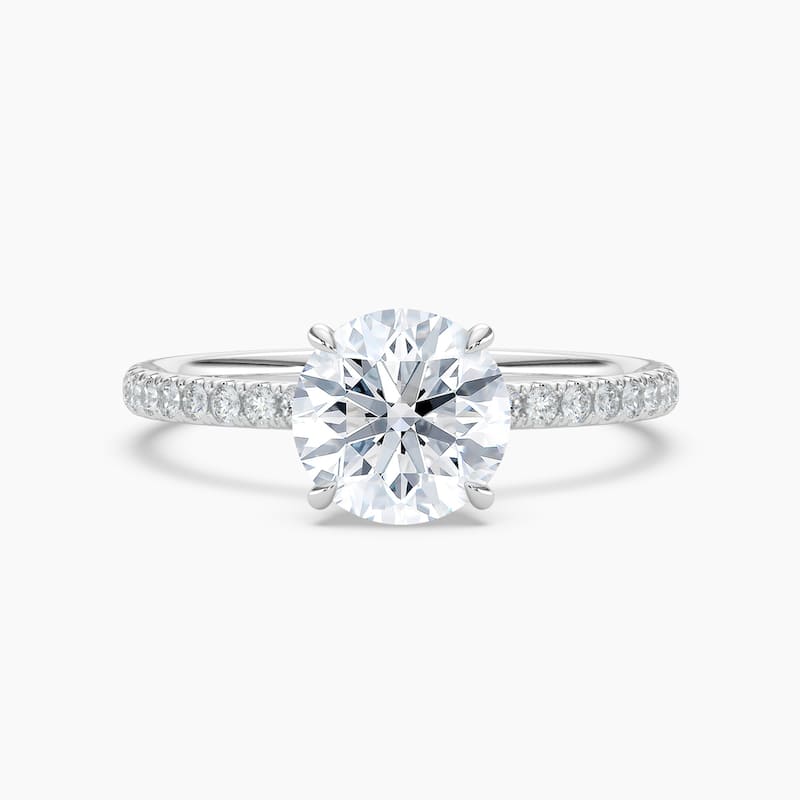 Auriya 14k Gold Round Lab Grown Floral Petal Diamond Accent Engagement Ring 1.00 to 5.00 ct. tw. (F-G, VS) - 7.5 - 2.00 carats - White