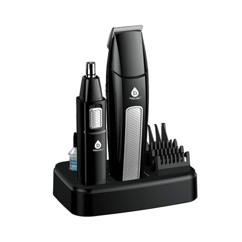 Pursonic - Mario Lopez Mens Grooming Kit ,10 Piece Grooming Kit - Black