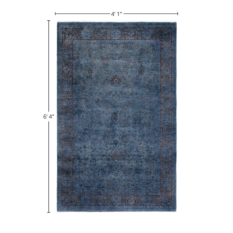 Overdyed, One-of-a-Kind Handmade Area Rug - Gray - 4' 1" x 6' 4"
