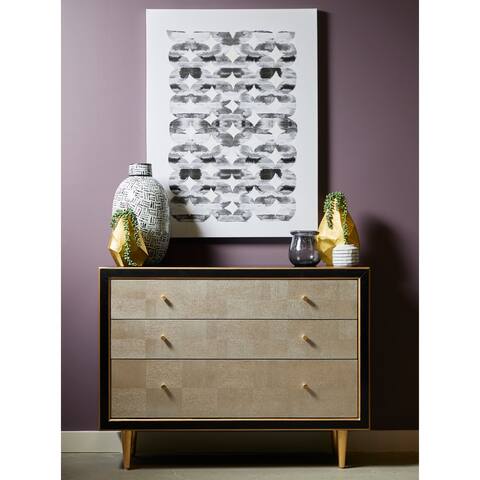 Natural and Black 3-drawer Sideboard Chest