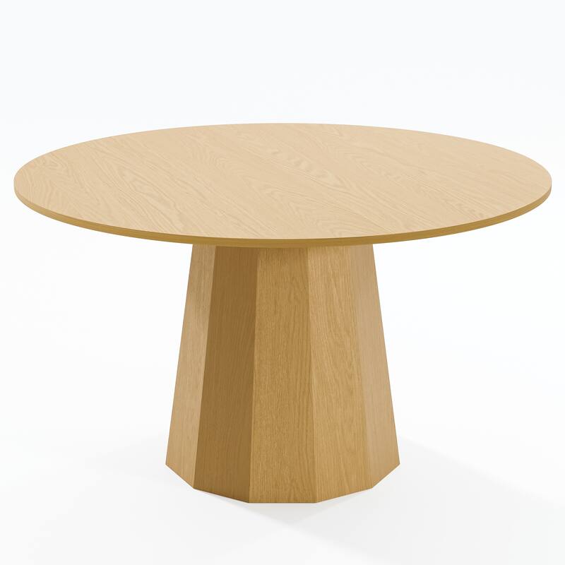 Solid Wood Round Dining Table Kitchen Table with Tabletop and Tapered Base for Living/Dining Room Coffee Office