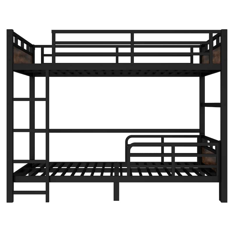 Full XL/Twin XL /Full Metal Bunk Bed, Separable Loft Bed & Platform Bed with Raised Security Fence